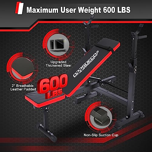6 in 1 Weight Bench Set with Squat Rack and Barbell Rack Y7779