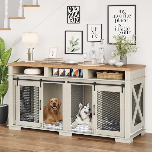 71" Dog Crate with 3 Storage Drawers & Removable Divider N237611
