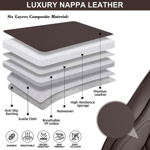 Black&Navy Waterproof Leather Car Seat Covers Full Set L807
