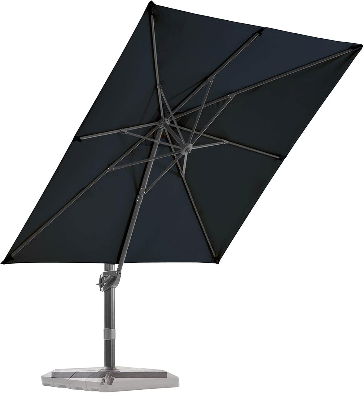 Navy Blue 9x9 FT Square Cantilever Patio Umbrella with Cross Base I638921