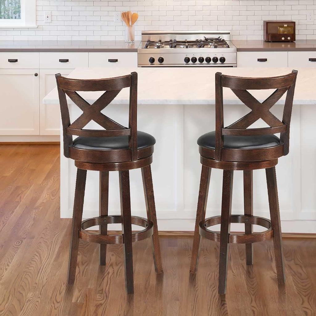 Cappuccino Swivel Bar Stool Set of 2 O12324