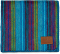 Alpaca Wool Blanket Throw, 85 x 65 inches, Turquoise Sea Foam Variegated Q4187