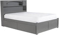 Gray Solid Wood Full Bed with Bookcase Storage X637