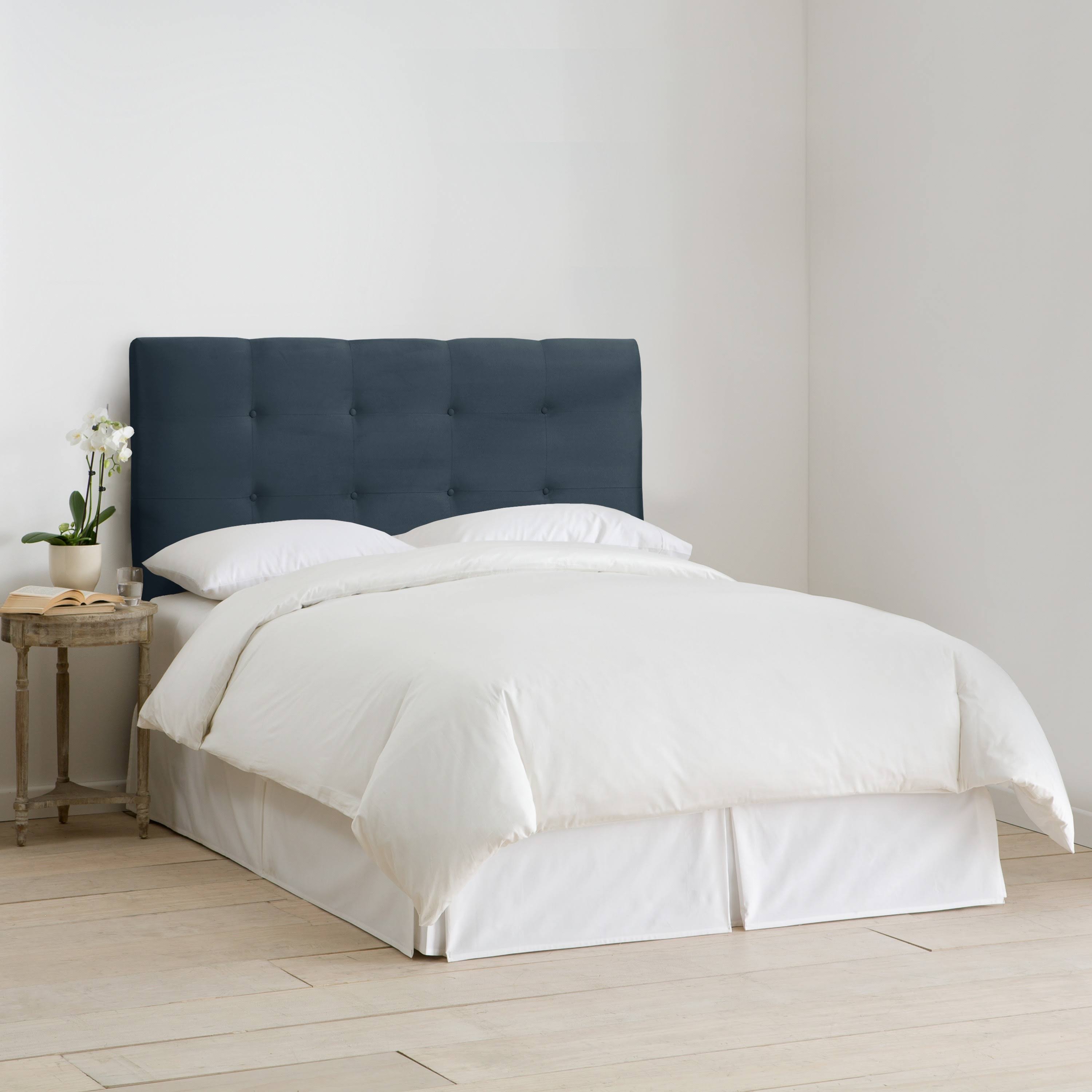 Navy Tufted California King Panel Headboard A9283