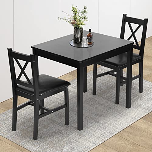 Brown 3 Piece Wooden Dining Table Set F37591