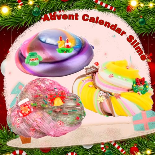 Christmas Slime Advent Calendar with 20 Slimes & Xmas Charms O249929