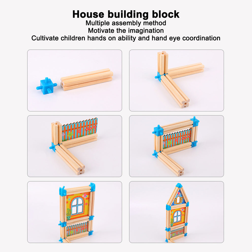 Wooden Building Blocks Set Educational Toy W1334
