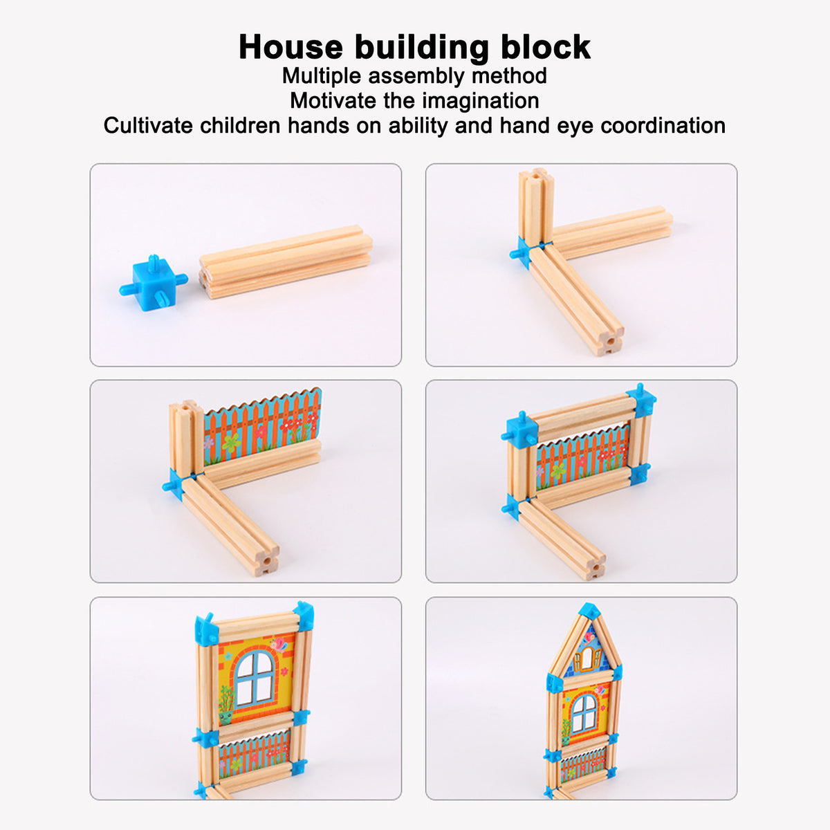 Wooden Building Blocks Set Educational Toy W1334