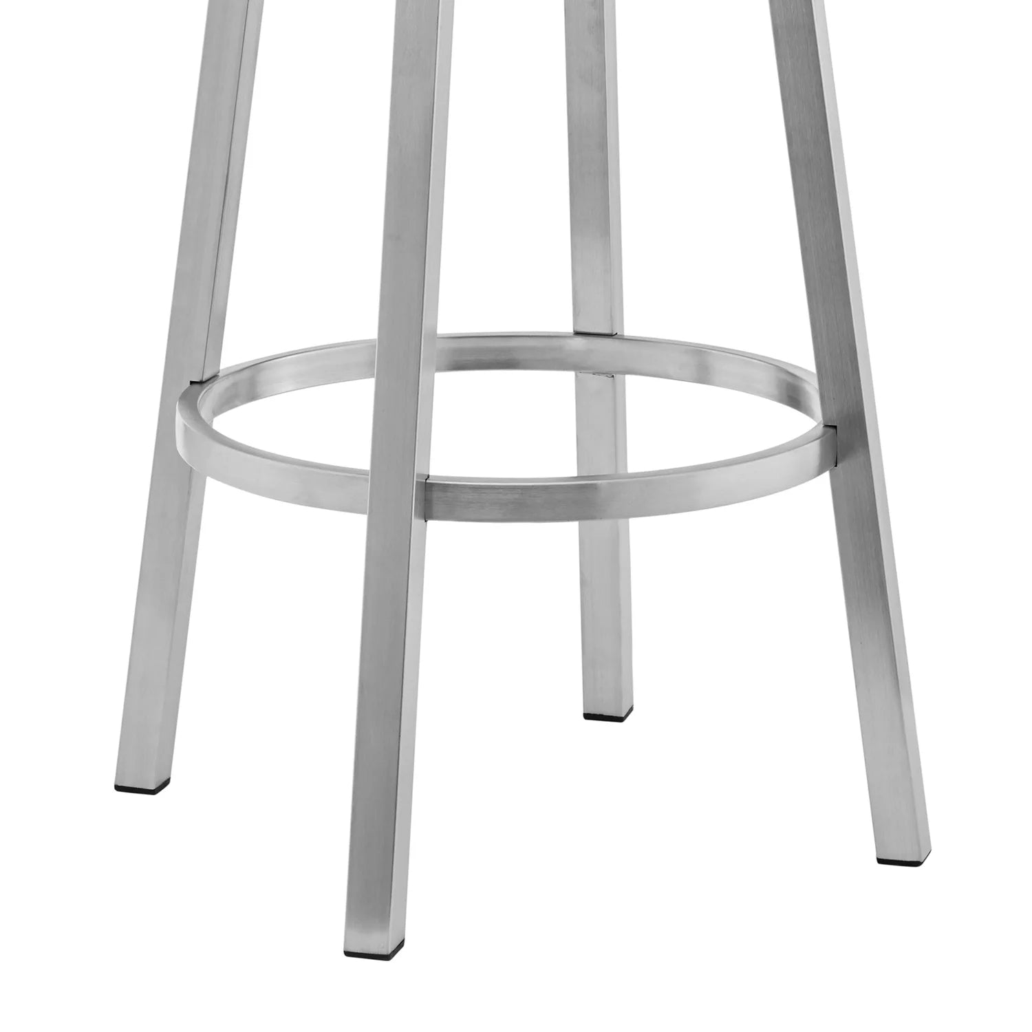 Faux Leather Swivel Counter Stool in Gray/Stainless Steel Y403