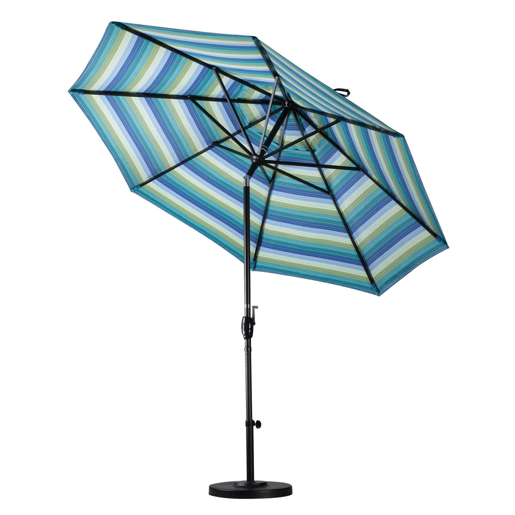 Matte White Aluminum Patio Umbrella in Straw Olefin V26319