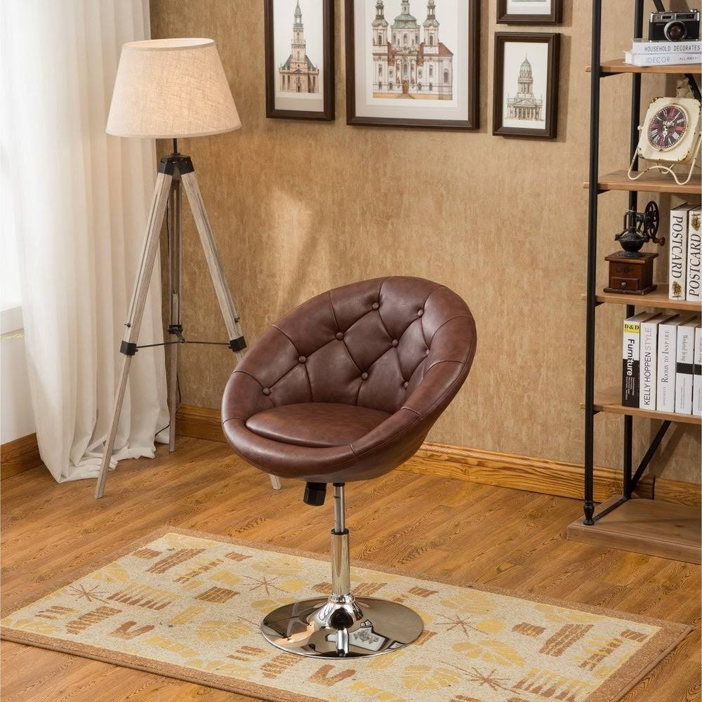 Purple Tufted Tilt Swivel Chair A3604