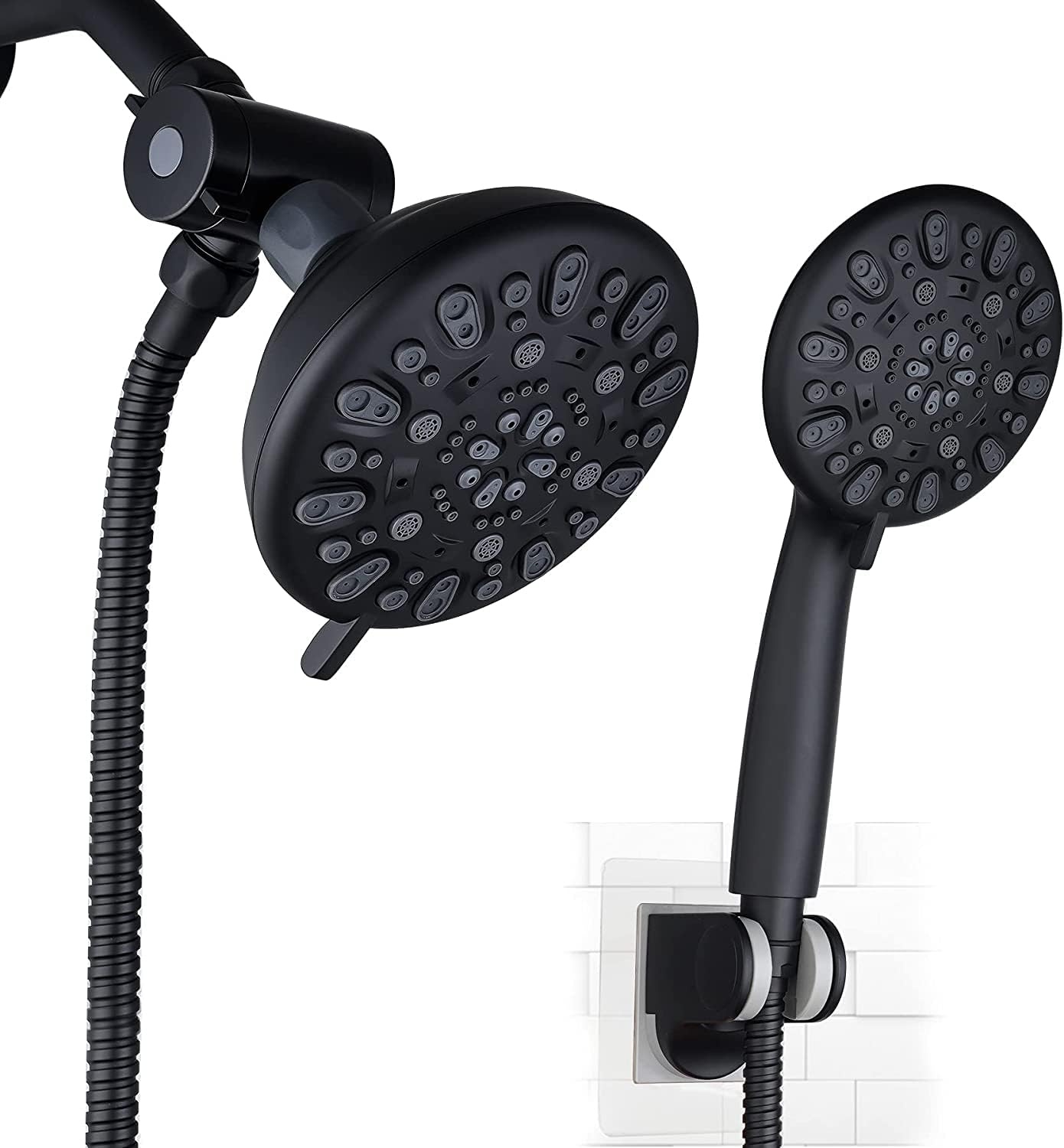 5-inch Rainfall Shower Head Combo with Handheld, 3-way Diverter, Brushed Nickel, Pack of 2 R433605