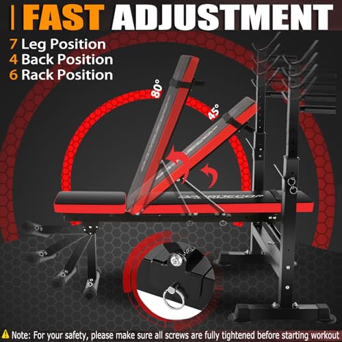 6 in 1 Weight Bench Set with Squat Rack and Barbell Rack Y7779