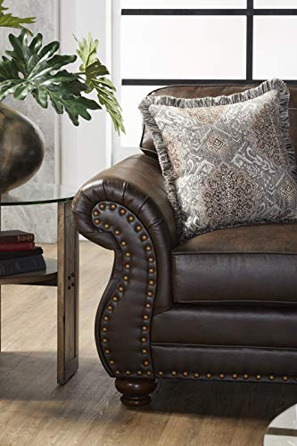 Brownie Faux Leather Sofa & Loveseat Set D5845