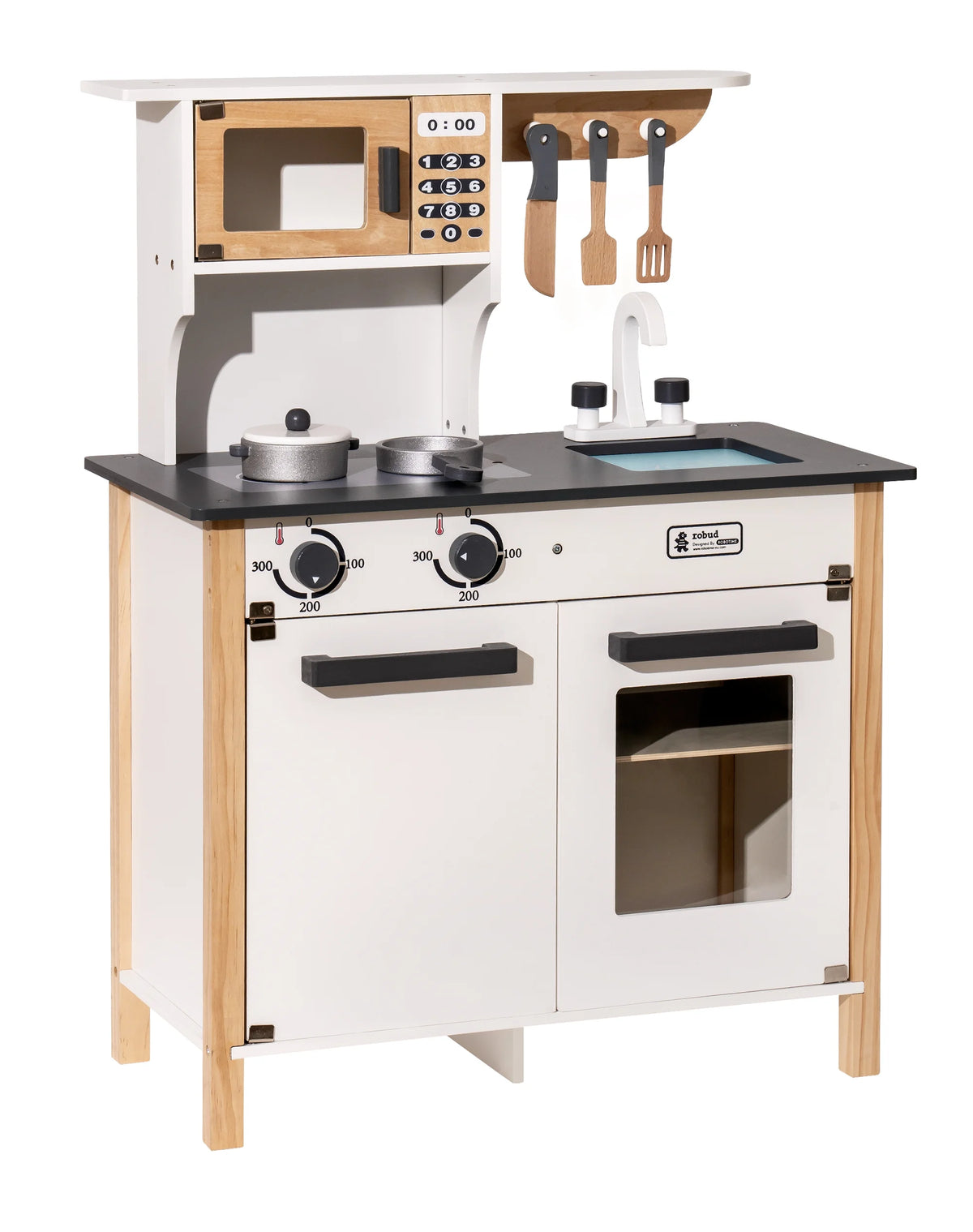 White Pretend Wooden Kitchen Play Set U9237