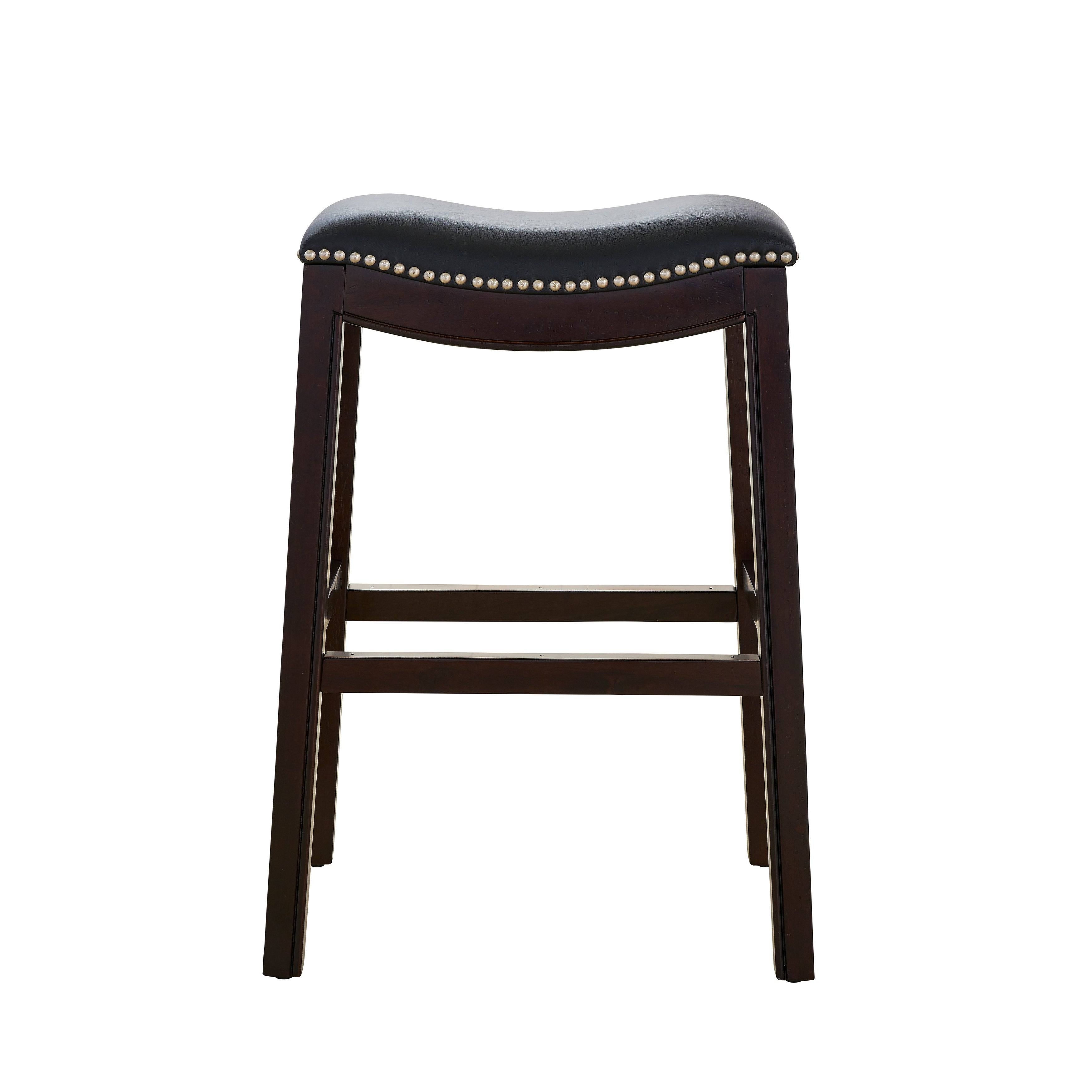 Black/Espresso Faux Leather Counter Stool V264