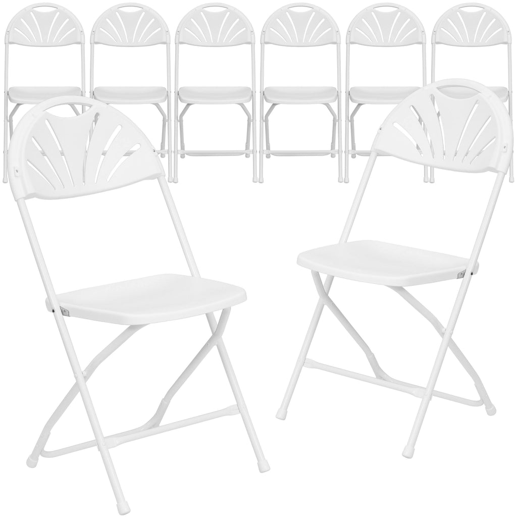 Black Plastic Fan Back Folding Chair I620