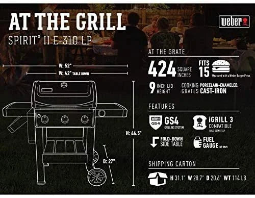 Black 3-Burner Liquid Propane Grill Q83170
