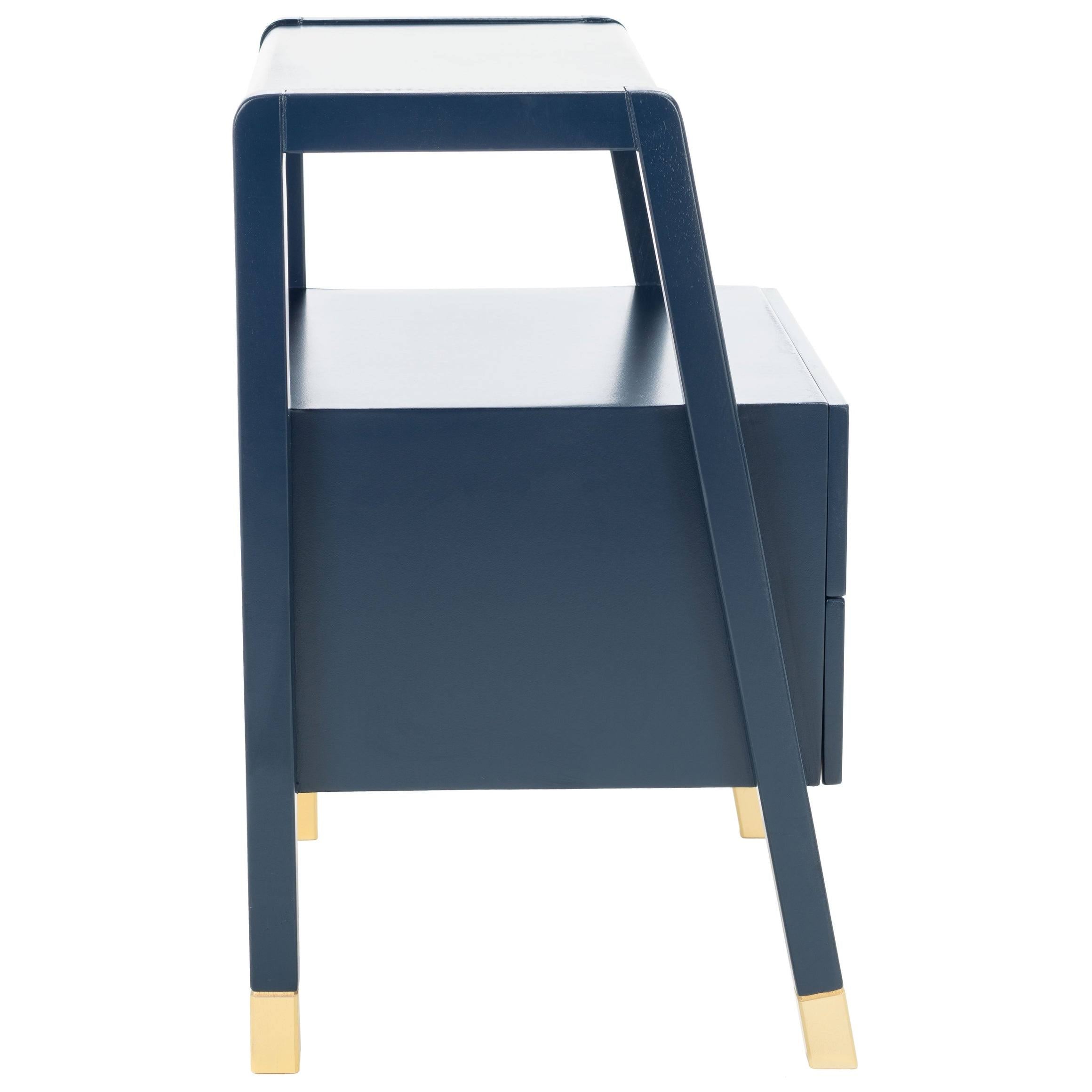 Navy Gold 2 Drawer Accent Table R328