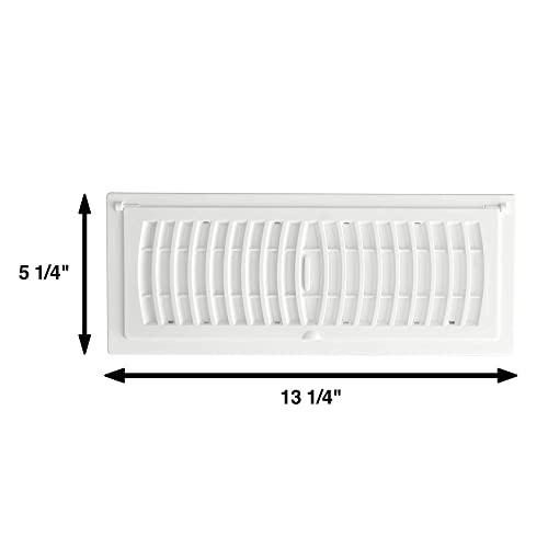 4" x 12" White Floor Vent Register B134630