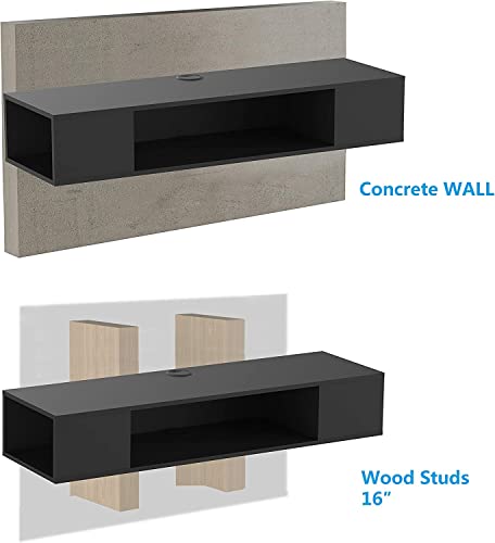 Black Floating TV Stand with Storage Space L2670