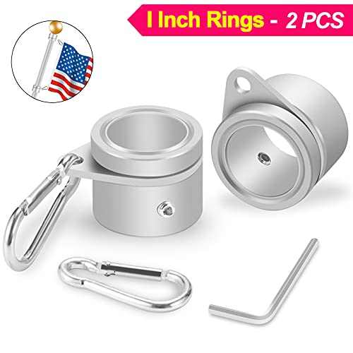 2 Pcs 360° Rotating Aluminum Alloy Flag Pole Rings for 1 Inch Diameter K4108