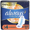 Ultra Thin Overnight Pads with Wings, Size 4, 36 Count M1704