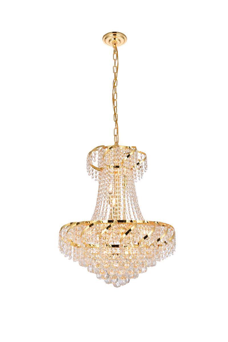 11 Light Gold Chandelier Clear Crystal J31549
