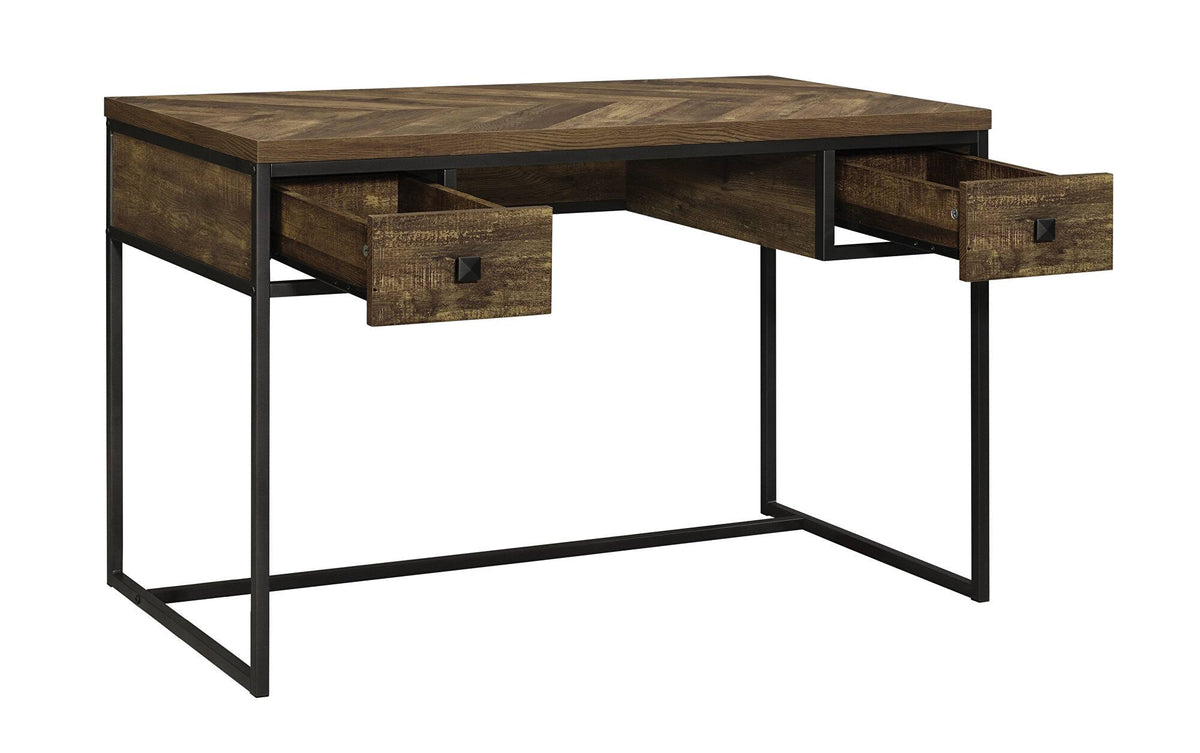 Rustic Oak Herringbone Writing Desk O71777