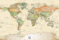 Antique Ocean Political Map Wall Mural N32933
