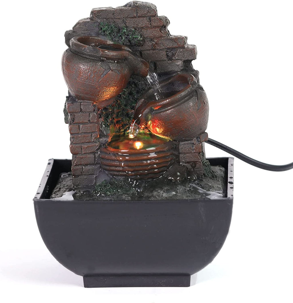 Tabletop Water Fountain with Lights Rolling Ball F71339