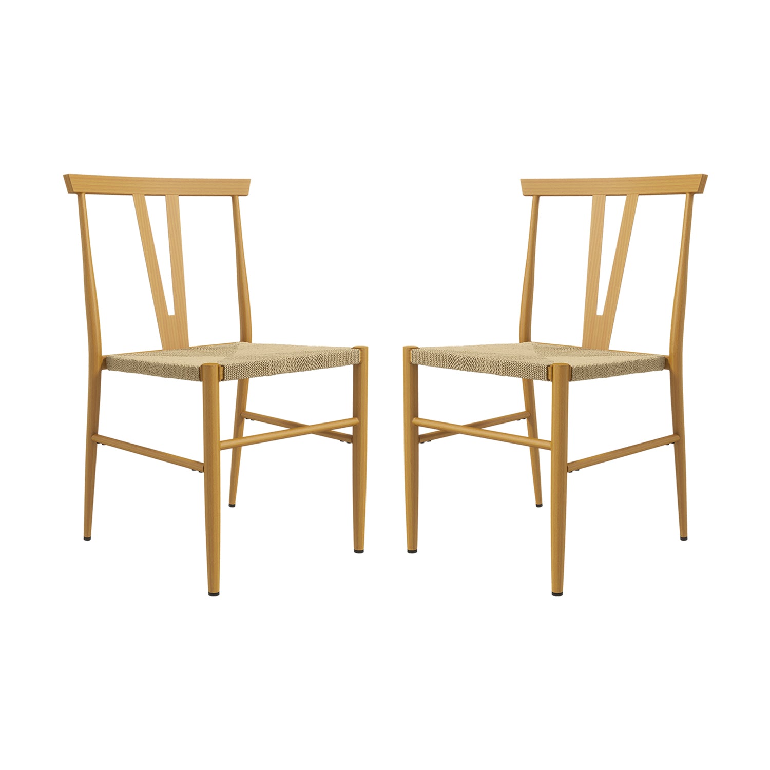 Natural Woven Rattan Dining Chair Set of 2 P2765