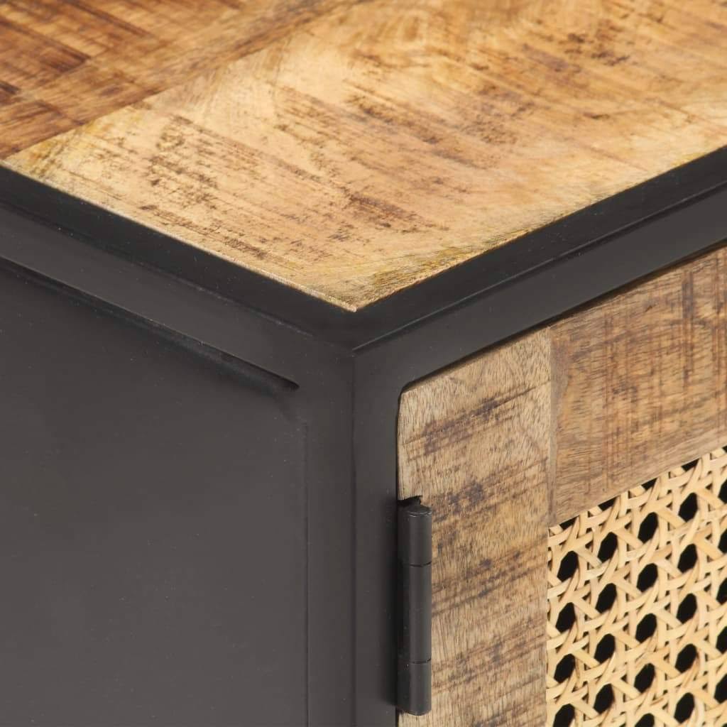 Rough Mango Wood and Natural Cane TV Cabinet G59013