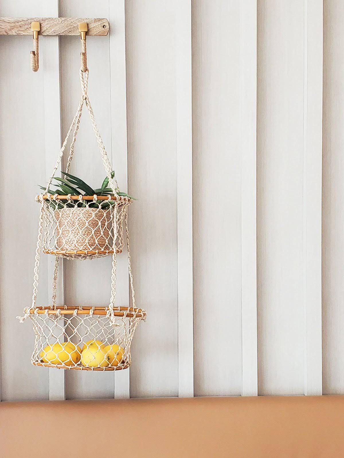 Brown Double Hanging Basket S354