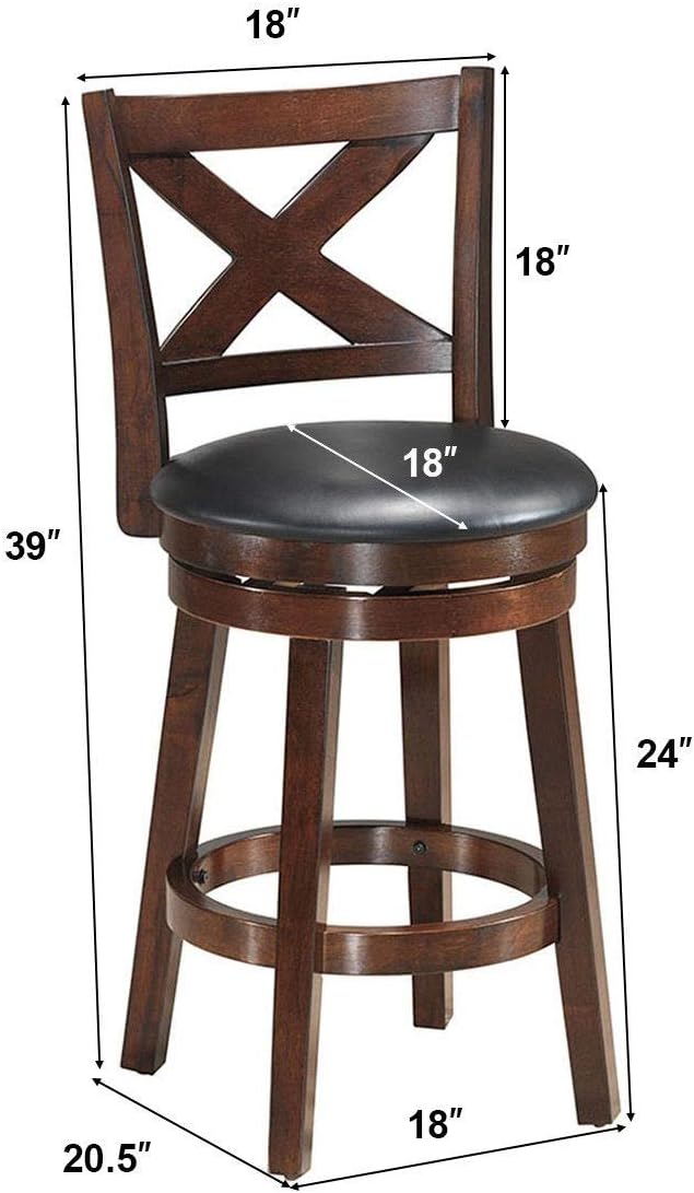 Cappuccino Swivel Bar Stool Set of 2 O12324
