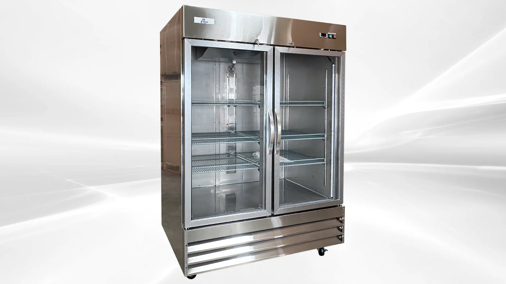 47 Cu.ft Stainless Steel Commercial Dual Glass Door NSF Freezer J2577