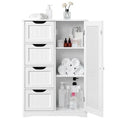 White Wooden Bathroom Floor Cabinet, 22 x 12 x 32 inch M26071