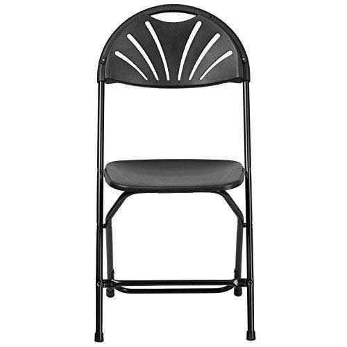 Black Plastic Fan Back Folding Chair I620