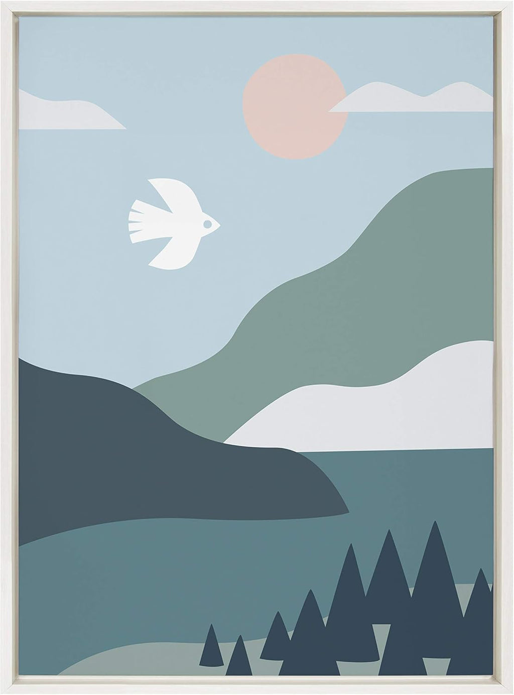 Framed Canvas Wall Art, 23x33 White N72561