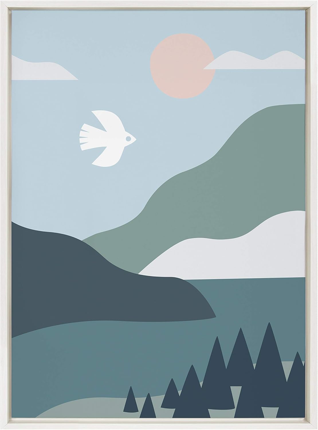 Framed Canvas Wall Art, 23x33 White N72561