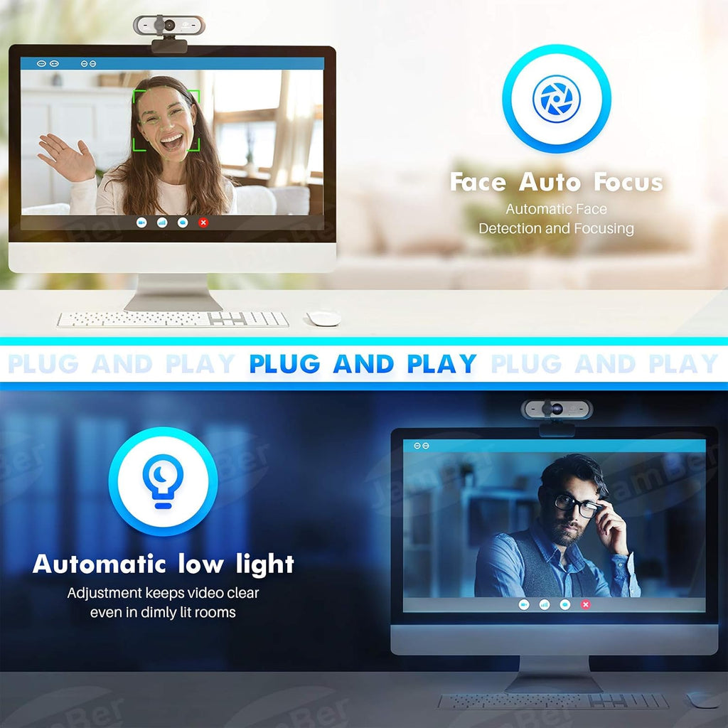 HD Webcam Autofocus 1080p with Stereo Microphone USB Webcam Pack of 2 N3180