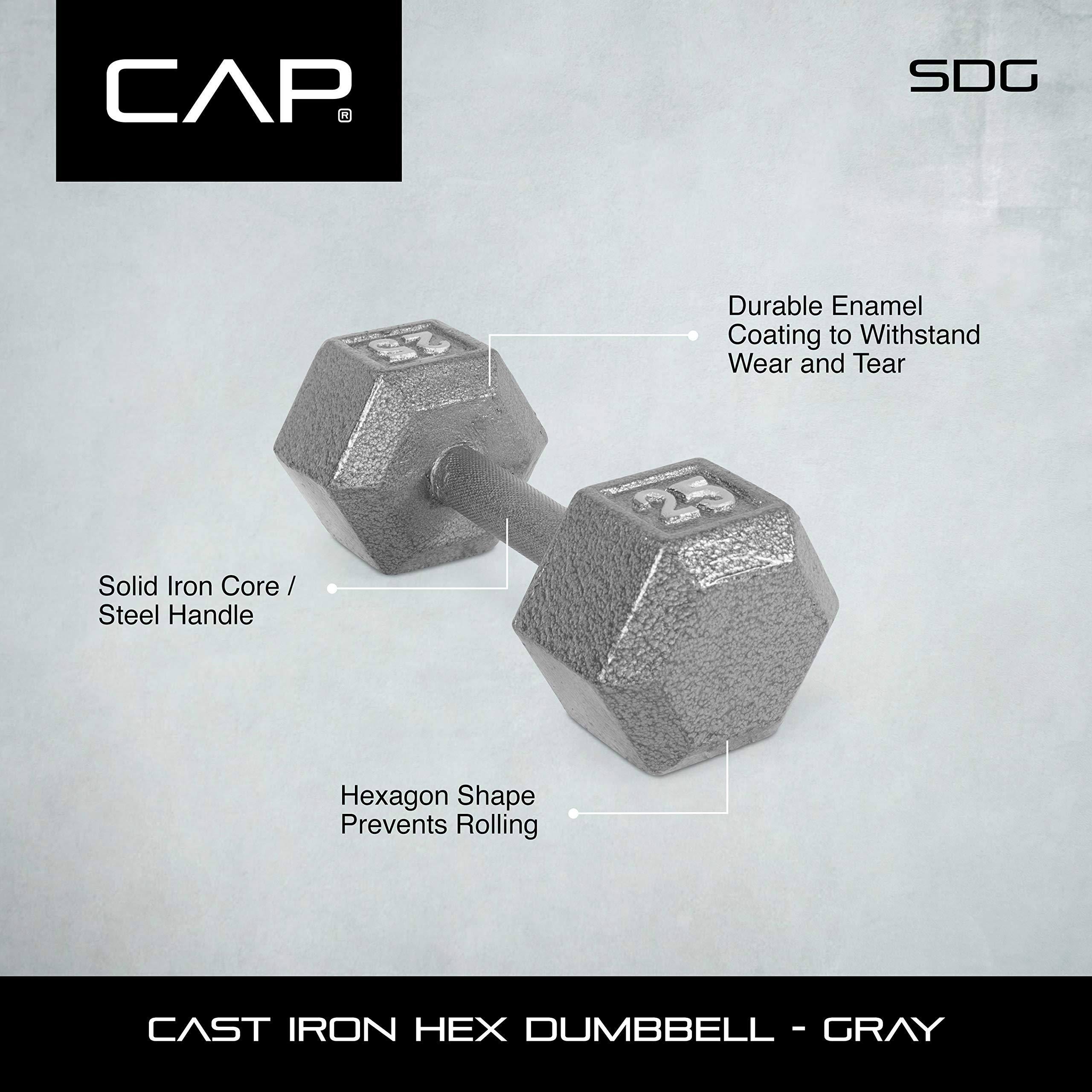 Grey Solid Hex Dumbbell 65 lbs V632