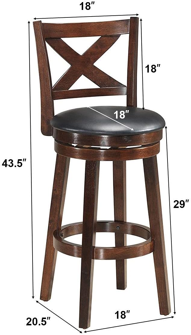 Cappuccino Swivel Bar Stool Set of 2 O12324