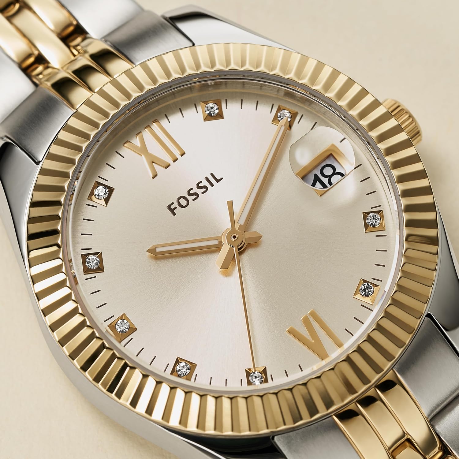 Gold Silver Stainless Steel Quartz Watch S2246