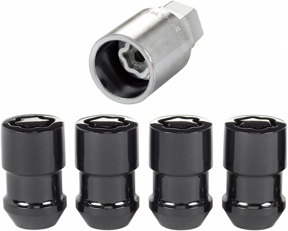 Black Cone Seat Wheel Lock Nut Set, 1/2-20, Dual Hex, Pack of 2 G89538