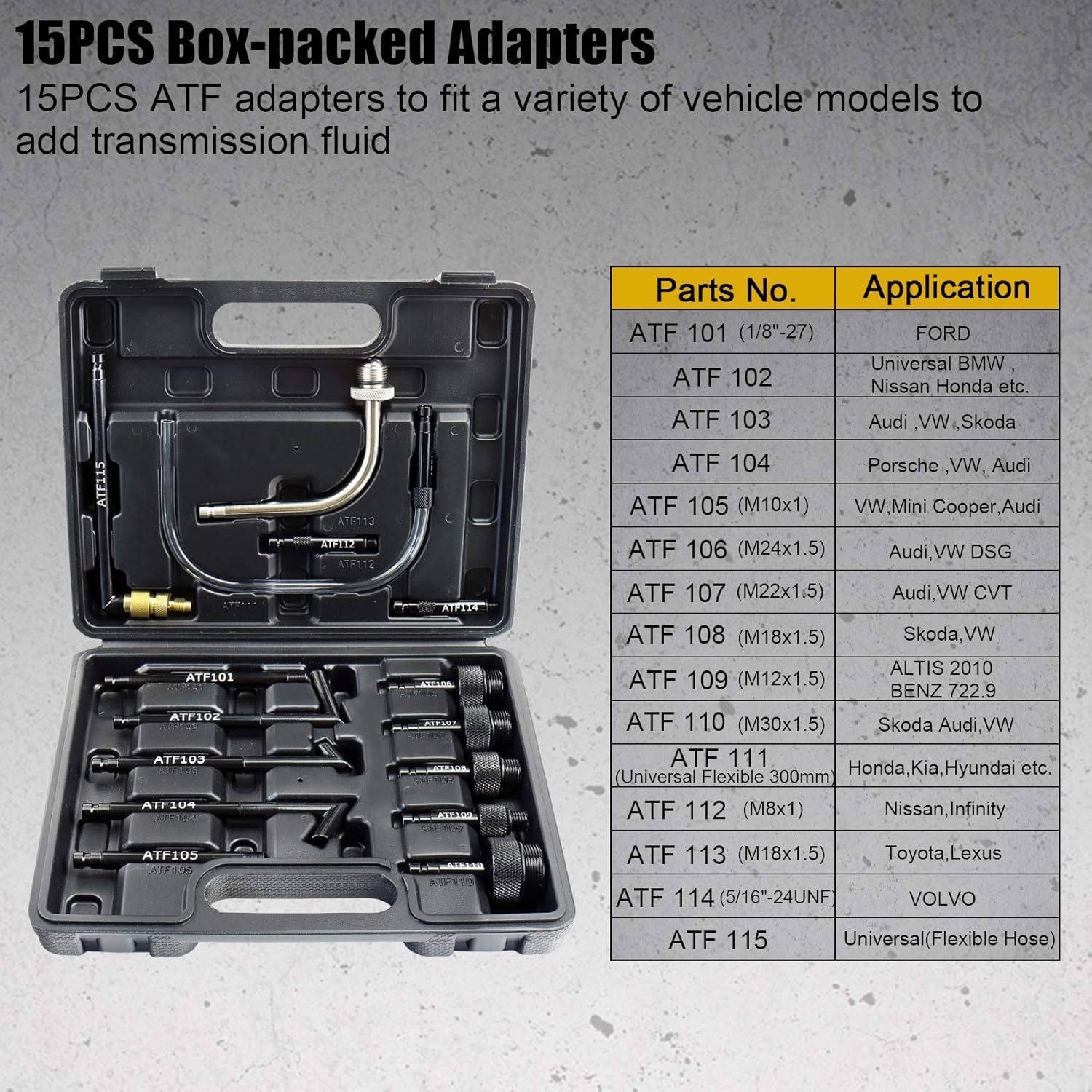 7.5L Manual Automatic Transmission Fluid Refill Pump Set with 15PCS Adapters T9123