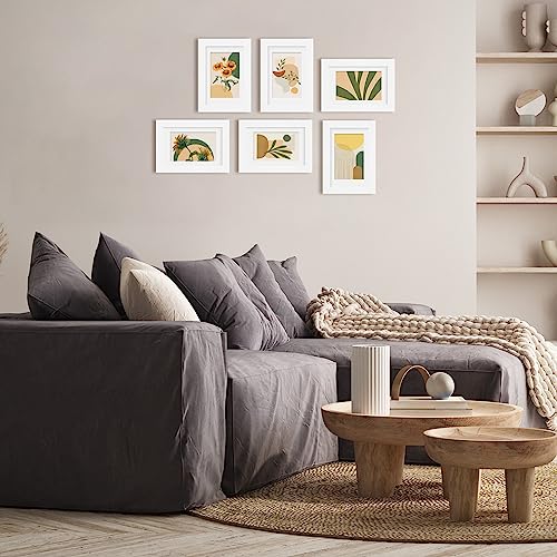 White 8x10 Picture Frames Set of 6 Solid Wood Plexiglass D630