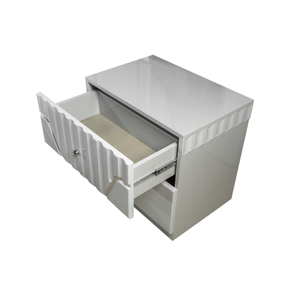 Gray 2-Drawer Wood Nightstand Q29990