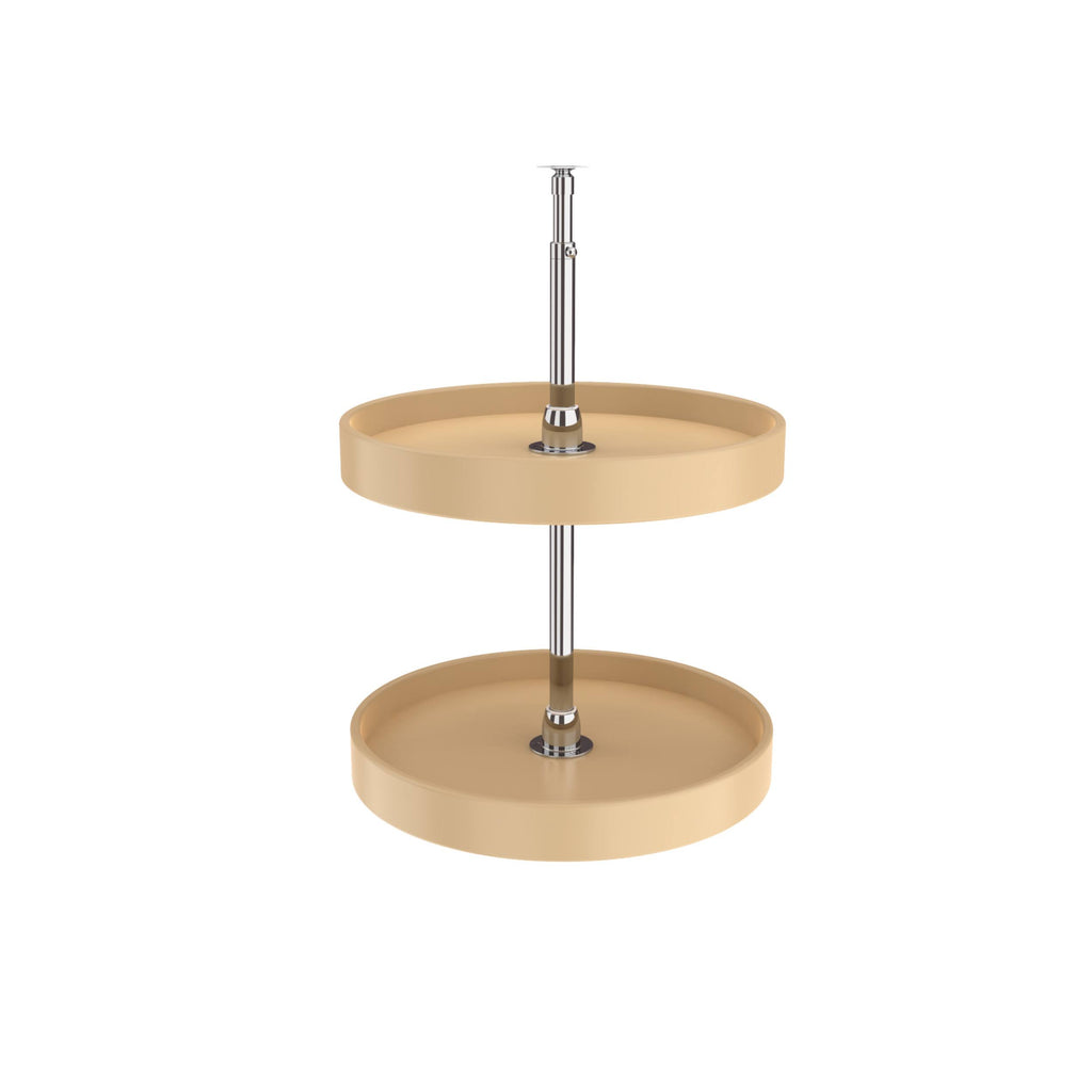 18x22 Almond Polymer Lazy Susan 2-Shelf E3572