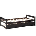 Espresso Twin Size Wooden Daybed with Trundle Y875